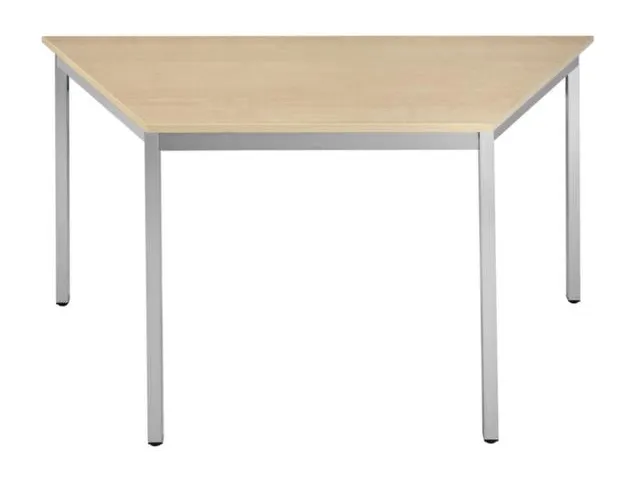 Tafel Trapeziumvormig 120x60 Cm Frame Aluminium Blad Esdoorn