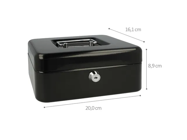 Coffret à monnaie Westcott 200x161x90mm noir, insert en plastique ave