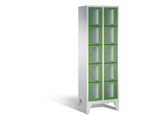 Lockerkast 1850x610x500mm 2x5 vakken Cilinderslot Poten, RAL6011 - 2