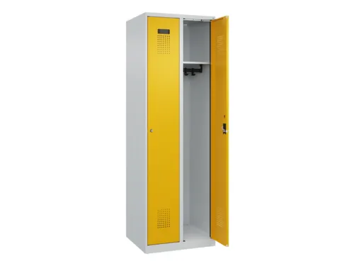 locker,HxBxD 1850x600x500mm,2vak,vak B 300mm,cil.-slot,staand op vloer