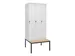 Armoire vestiaire Classic+ 3 comp 212x90x81,5cm blanc signalisation