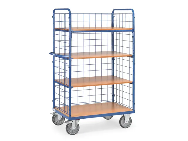 Etagewagens 4 Etages 8411-1 Hout 600kg Laadvlak 1000x600mm Ral5007