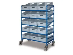 Etagewagen 250kg 15 Eurobakken 1695x1350x665mm 5 Etages Open Frame