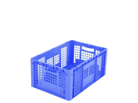 Euronorm Stapelkrat Pp 270x600x400mm Wanden/bodem Open Blauw 55l