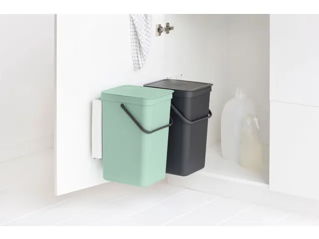 Inbouwafvalemmer Sort & Go 2x16 Liter Jade Donkergrijs