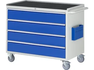 gereedschapswagen 975x1145x650mm metaalblad 450kg 4 laden RAL5010 - 1