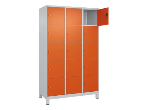 lockerkast,HxBxD 1950x1200x500mm,3x5vakken,vak B 400mm,cil.-slot