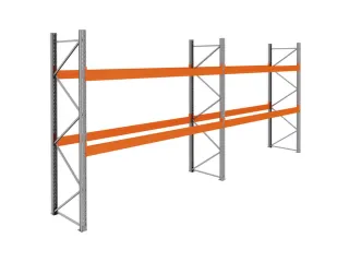 palletstelling,basis+1xaanbouw,HxBxD 3360x7500x1100mm,vakl. 3400kg - 1