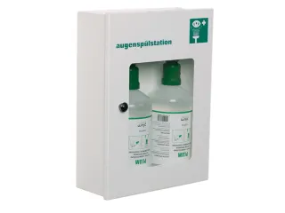 EHBO-kast voor oogbescherming,v. zuren/logen,m. oogspoelflessen - 1