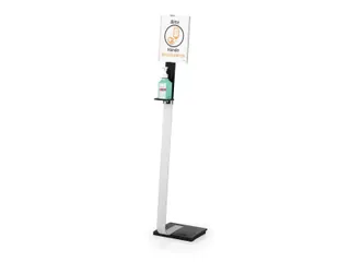 Handgeldispenser vloerstandaard met infobord Zilver - 2