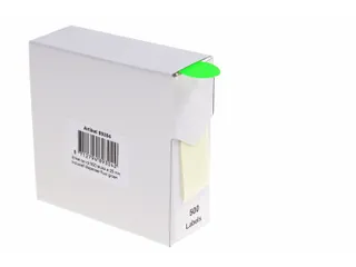 Etiketten Op Rol 25mm Fluor Groen Met Dispenser 500 Stuks - 2