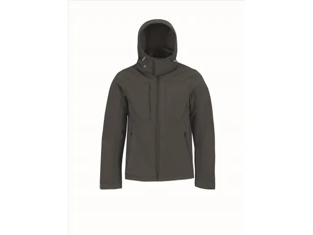 B&C 5JM950 softshell met kap, donkergrijs, maat XL, per stuk