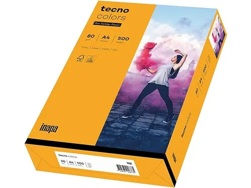 Inapa Tecno colors Gekleurd papier A4 midden Oranje 80 gram 500vel
