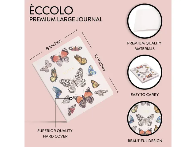 Carnet de notes Butterflies ligné 20x25cm
