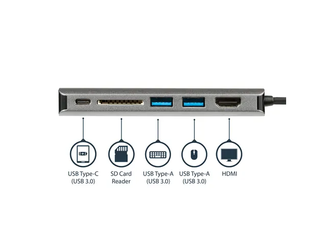 Usb-c 6-in-1 Multiport Adapter Met Hdmi Sd Kaartlezer