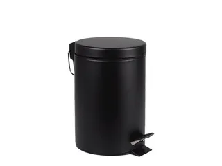 Afvalbak BRASQ pedaalemmer 12 liter zwart rvs - 1