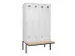 armoire vestiaire avec banc noir et blanc,HxlxP 2120x1200x815mm