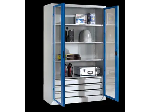 werkplaatskast HxBxD 1950x1200x500mm 4xStalen bodem 3laden slot