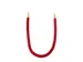 Koord van Velours Rood met messing haken 1.5 meter