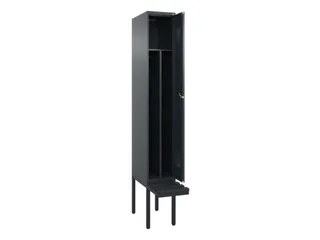 locker met bank,voor scheiding van kleding,HxBxD 2120x300x815mm,1vak - 1