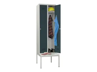 locker met bank,HxBxD 2150x600x500mm,2vak,RAL7035,front RAL7016 - 1