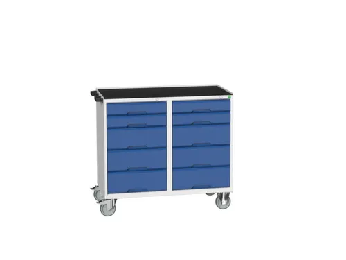 montagetafel 965x1050x550mm staalblad 10 laden duwbeugel front RAL5010