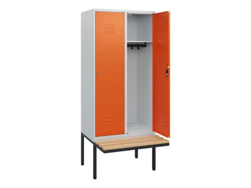 locker met bank,HxBxD 1950x800x815mm,2vak,vak B 400mm,cil.-slot
