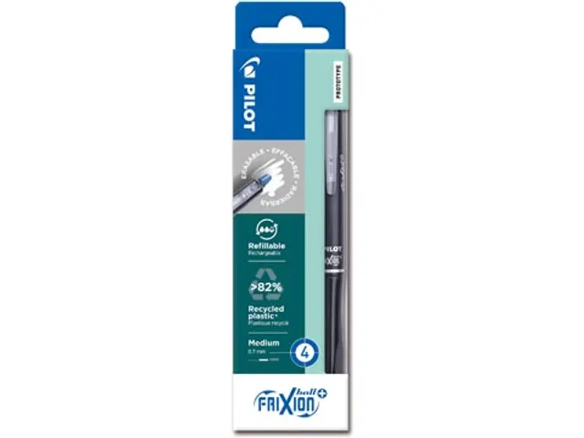 Pilot FriXion Ball Plus roller medium blauw 4 stuks