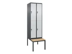 armoire vestiaire avec banc à deux niveaux HxlxP 2120x600x815mm