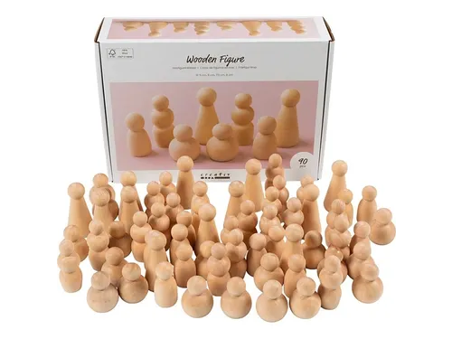 Figuurtjes Creativ Company hout doos à 90 stuks