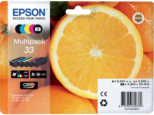 Epson 33 Inktcartridge Multipack Zwart + Kleur (T333740)