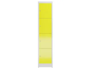 Lockerkast 1800x415x500mm 1x4 vakken cilinderslot, sokkel, RAL1018 - 2