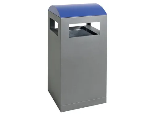 afvalbak,v. buiten,90l,HxBxD 1050x450x450mm,legbord,romp staal RAL7016