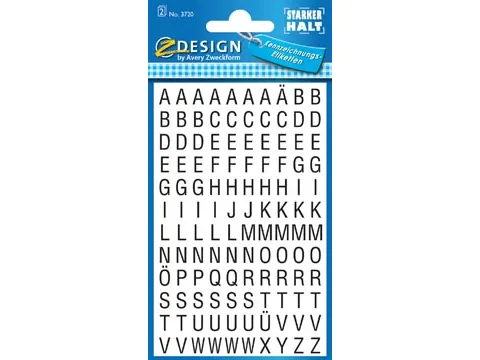 Avery Zweckform Etiketten cijfers letters A-Z 120 stuks zwart op wit