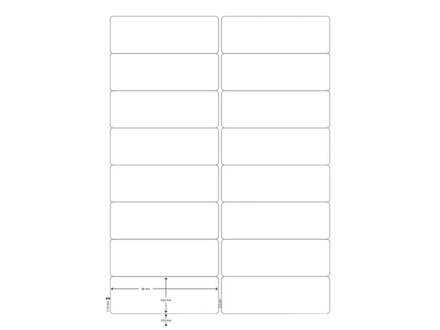 Etiketten 99,1x33,9mm wit 100 Vel A4, 1600 stuks