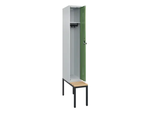 locker met bank,HxBxD 2120x300x815mm,1vak,vak B 300mm,draaigrendel