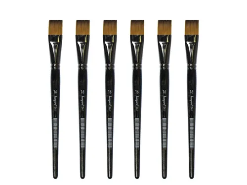 Penseel Kangaro Serie 341 plat Nr. 16 synthetisch doos 6 stuks