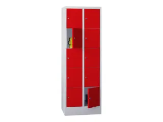 lockerkast,HxBxD 1850x600x500mm,2x5vakken,RAL7035,front RAL3000 - 2