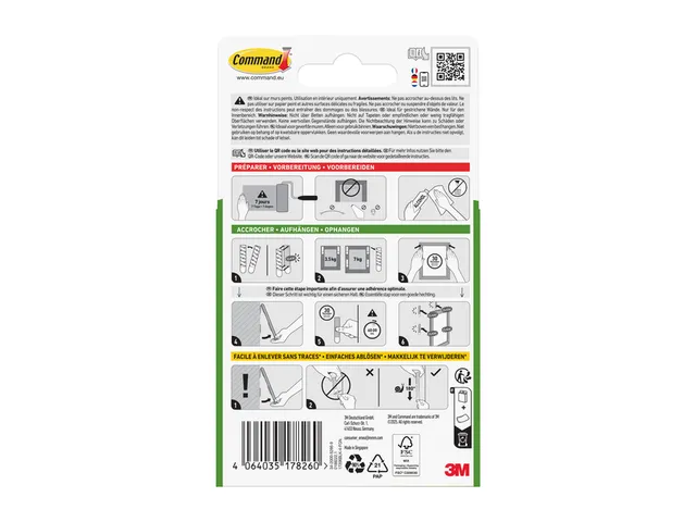 Bevestigingsstrip Command groot klik vast 7,2kg zwart