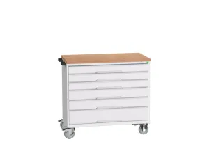 gereedschapswagen 980x1050x600mm multiplexblad 6 laden RAL7035 - 1
