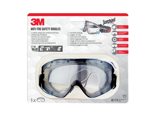 Ruimzichtbril 3M anti-fog Safety krasbestendig | VeiligheidsbrillenOnline.nl