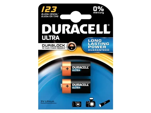 Batterij Duracell Ultra 2x 123 Lithium Photo