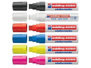 Viltstift edding 4090 window schuin neongeel 4-15mm blister - 4