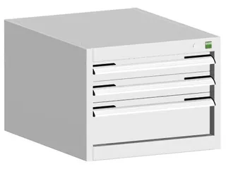 ladekast HxBxD 400x525x650mm 3laden RAL7035 front RAL7035 - 1