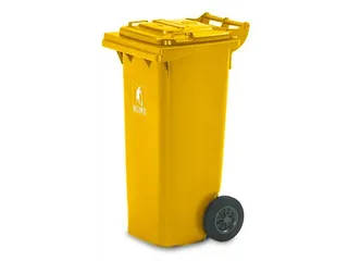 Vuilcontainer PE 80 liter HxBxD 930x448x530mm met wielen geel - 2