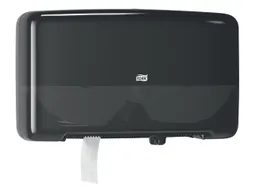 Tork 555508 T2 Twin Mini Jumbo Toiletpapier Dispenser Elevation Zwart