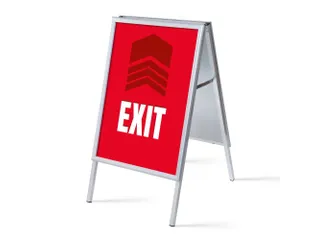Stoepbord A1 complete set met print "EXIT" Rood - 1