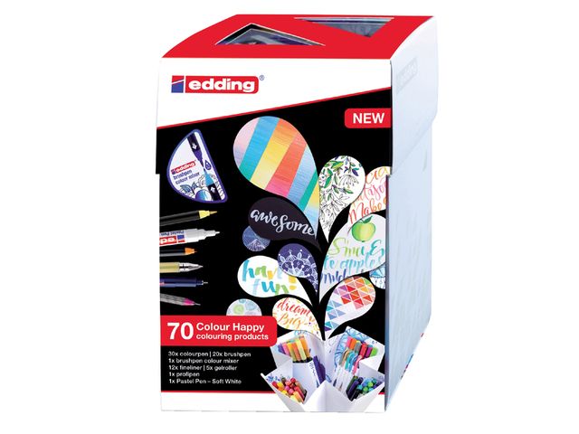Brushpen edding 69+1 Colour Happy 70-delig assorti | TekenplatenShop.be