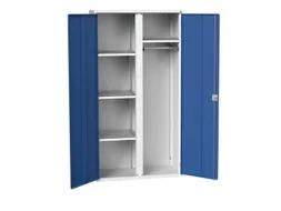 Lockerkast 2000x1050x550mm 4 vakken, dubbele vleugeldeur, RAL5010