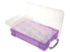 Opbergdoos Loom Bands 30 Vaks 4 Liter Transparant Paars